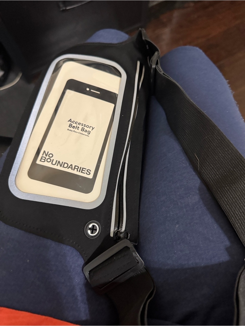 Black "No Boundaries" Accessory Belt Bag, Clear Touch-Screen Phone‎ Pocket NWT